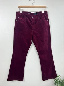 AG Womens Purple Velvet The Jodi Crop High Rise Cropped Flare Size 31 Luxury - Picture 1 of 11