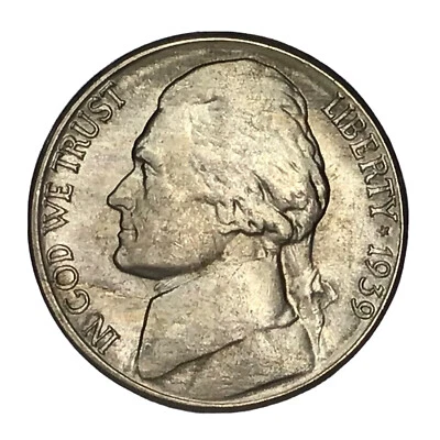 1939-S 5C Jefferson Nickel UNC Error Lamination # - Image 1 of 2