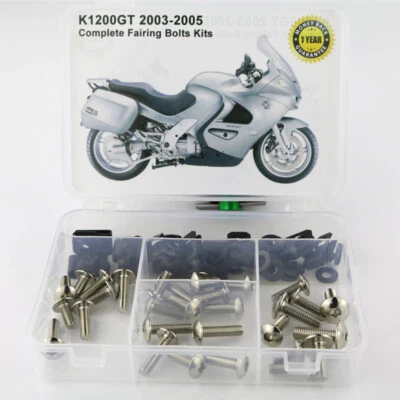 Kit completo de pernos de carenado plateado apto para BMW K1200GT 2003 2004 2005 Foto 1 de 4