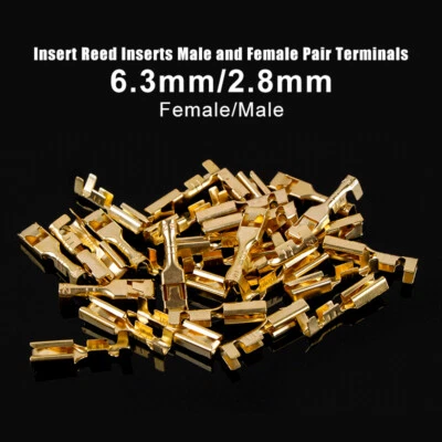 6.3 mm and 2.8 mm Male and Female Spade Connector Wire Plugs Pin Car Motorbike - Image 1 of 4