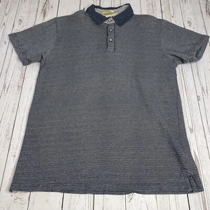 Denim & Flower Mens Polo Shirt Medium Ricky Singh Short Sleeve Preppy Polka Dot - Picture 1 of 6