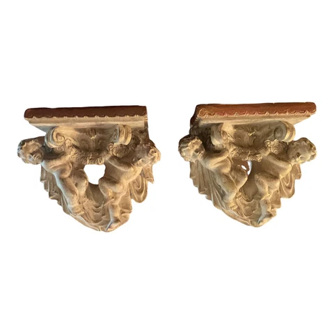 Small Putti Wall Sconces, Pair Cover