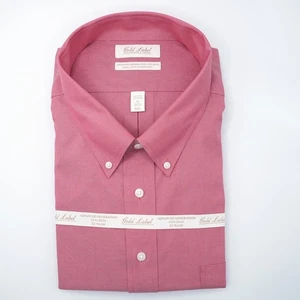 Roundtree & Yorke Gold Label Dress Shirt 20"-34/35" BIG Red Non-Iron NWT - Picture 1 of 12