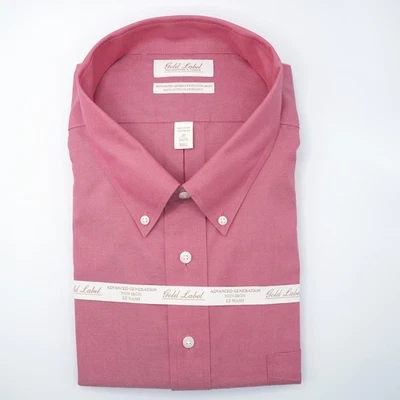 Roundtree & Yorke Gold Label Dress Shirt 20"-34/35" BIG Red Non-Iron NWT - Image 1 of 4