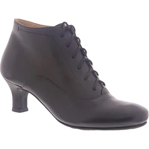 Array Womens Sam Black Leather Lace-Up Boot Shoes 10 Medium (B,M) BHFO 0827 - Picture 1 of 4