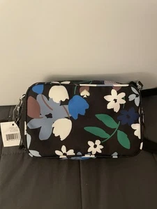 NWT Kate Spade Navy Blue Jae Bold Blooms Double Zip Small Camera Bag - Picture 1 of 6