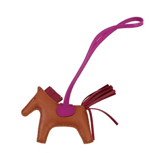 HERMES Rodeo PM Bag Charm Agneau Milo Gold Rose Purple Ruby 90281898 - Picture 1 of 6