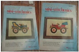 BUCILLA Mini Stitcheries Antique Auto Cars 5x7 Sticksets - 2er Set - Bild 1 von 5