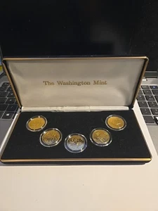 State Quarters 24k Gold Layered Washington Mint Set of 5 - Picture 1 of 5