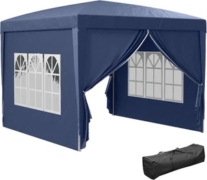 Outsunny 3 x 3 (m) Pop Up Pavillon, wasser- und UV-beständiges Partyzelt blau - Bild 1 von 10