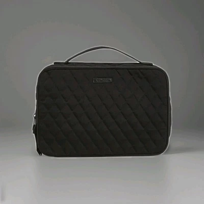 Estuche de Maquillaje Vera Bradley Grande Rubor y Pincel Clásico Negro Microfibra Nuevo con Etiquetas Viaje Foto 1 de 2