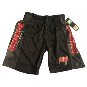 Tampa Bay Buccaneers Shorts Youth Boys Size M, Black Elastic Waistband Logo - Picture 1 of 4