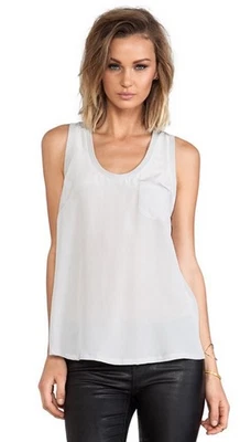 Новый с Ярлыками JOIE Серебряный Fox Топ Sz M Nordstrom Наталия светло-серый без рукавов льняной бак - Изображение 1 из 4