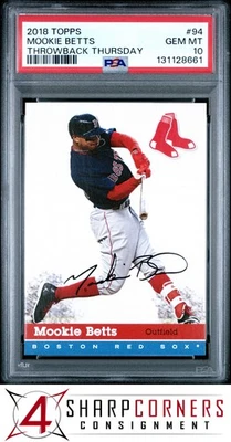 2018 TOPPS THROWBACK THURSDAY #94 MOOKIE BETTS RED SOX PSA 10 - Image 1 of 3