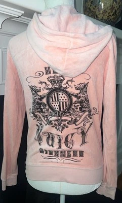RARE NWT Y2K Vintage Juicy Couture  Velour Zip Up Hoodie Jacket Size L (Jr) USA - Image 1 of 4