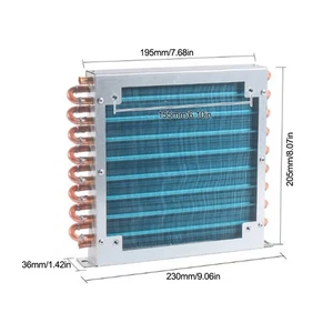 Air/Water-cooled 230*36*205MM Aluminum-Cu Fin-Tube Heat Exchanger Condenser - Picture 1 of 1