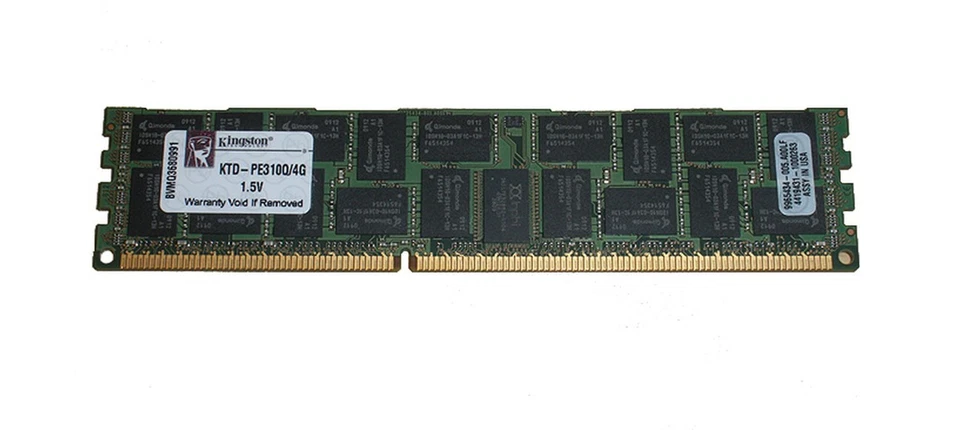Kingston KTD-PE310Q/4G 4GB PC3-8500 DDR3-1066MHz ECC CL7 240-Pin DIMM Memory - Image 1 of 1