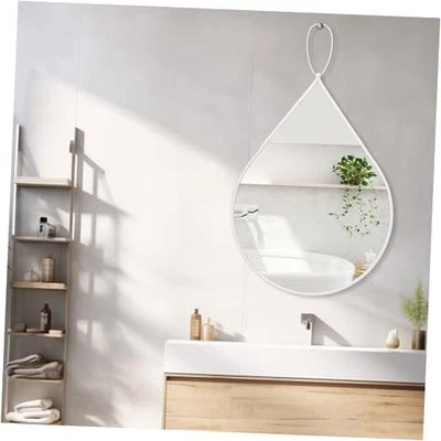 泪珠墙镜金属框架走廊镜 26 X 18 英寸 26 英寸长 x 18 英寸宽白色 — 第 1/4 张图片