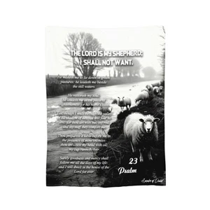 Psalm 23 Gifts Blanket 50"X40" Bible Verses Christian Scripture Bed Throw Bla... - Picture 1 of 9