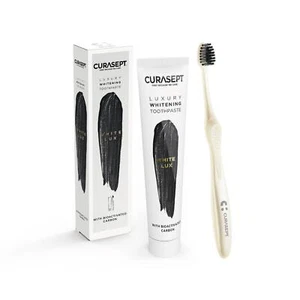 Curasept Luxury White Whitening Zahnpasta 75 ml mit Zahnbürste Set - Bild 1 von 1