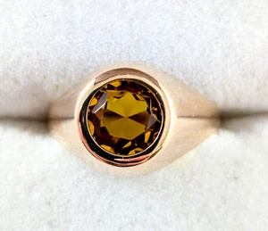 Juego de bisel de oro de 18 quilates anillo citrino talla 4,25 - Imagen 1 de 8