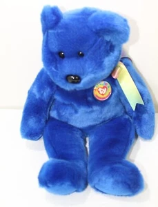 Ty Beanie Buddies Official Club Clubby Blue Bear Plush 13" Stuffed Animal 1999 - Picture 1 of 4
