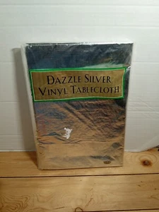 Blendende silberne Vinyl Tischdecke - 60 x 84 oval - Bild 1 von 10