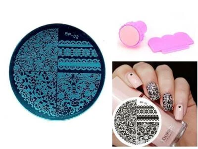 Kit raspador estampador manicura patrón encaje elegante placa imagen sello arte en uñas BP 02 Foto 1 de 4