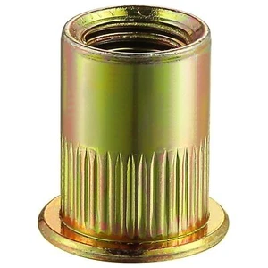 100Pcs Rivet Nut M8 Metric Yellow Zinc Plated Finish Flat Head Rivnut Threaded - Picture 1 of 1
