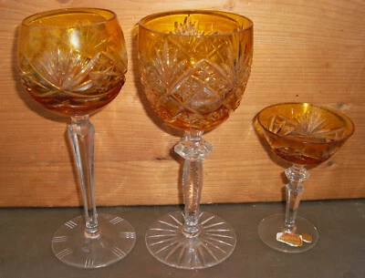 3x Römer verschiedene Gläser Handgeschliffen Kristallglas Weinglas - Bild 1 von 4