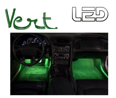Pour VW SCIROCCO 2 Ampoules LED VERT Sols Pieds Tapis plancher éclairage lumière - Imagen 1 de 2