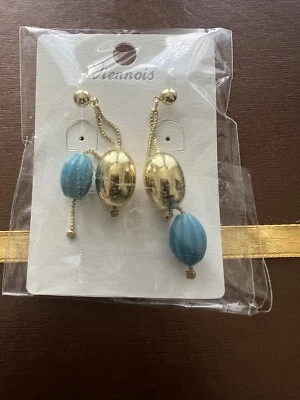 Pendientes Viennois Azul y Oro Foto 1 de 2