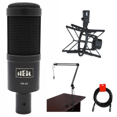 Heil Sound PR40 Studio Microphone w/ Heil Shockmount, Broadcast Arm & Cable - Image 1 of 4