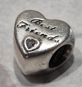 Genuine Pandora Best Friends Polished Heart Charm ALE 925 #791727CZ - Picture 1 of 6