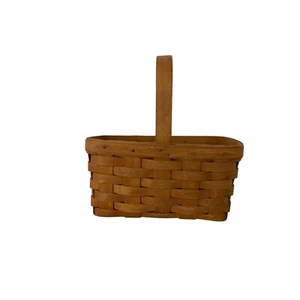 Longaberger Basket 9 X 5 Inch Rectangle 1990 Signed Stationary Handle CT4 - Picture 1 of 8