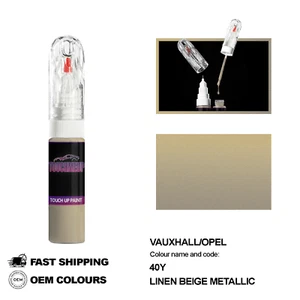 FOR OPEL VAUXHALL LINEN BEIGE 40Y Touch Up Paint Pen Brush Fix Kit Scratch Chip - Picture 1 of 8