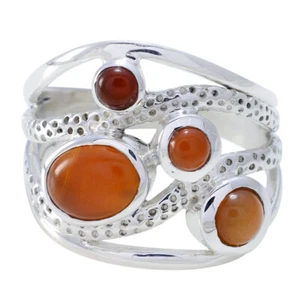Red Onyx Fine Silver Ring Handcrafted Jewelry For Halloween Gift US - Picture 1 of 5