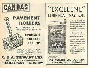 1953 C & A Stewart Thornliebank Humber Oil Co Marfleet Hull Ad