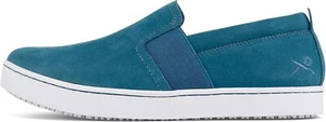 MOZO Kai Women’s Slip On Comfort Suede Shoes For Crews Food Service TEAL SIZE 9 - Picture 1 of 8