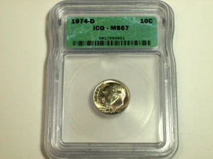 1974-D Roosevelt Dime   ICG MS-67    SN6809 - Picture 1 of 4