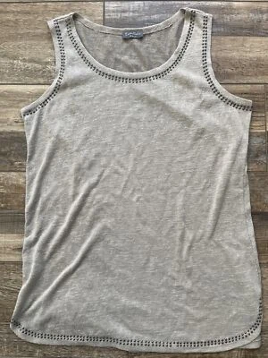 Camiseta sin mangas Essentials Milano para mujer talla L beige tejido detalle de cuentas” Foto 1 de 4