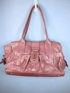 Barr + Barr New York Large Mauve Pink Shoulder Leather Handbag Purse Satchel - Picture 1 of 9