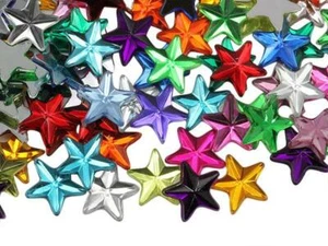 25 mm Stern Strass Verzierungen flache Rückseite Acryl Kunststoff Cosplay Edelsteine 15 Stck. - Bild 1 von 29