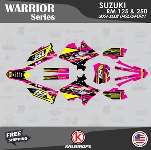 Graphics Kit for SUZUKI RM125 250 2001-08 POLISPORT RESTYLE Warrior-Magenta - Picture 1 of 6