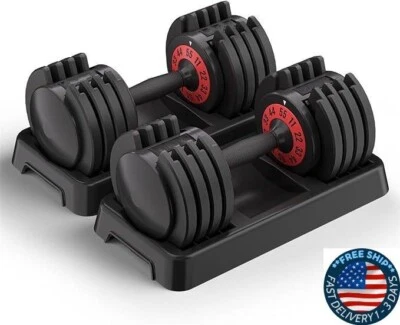 Mancuerna ajustable 55LB Mancuerna individual 5 opciones de peso Mancuerna.neuvo - Image 1 of 4