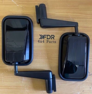 Land Rover Defender 90 110 Gloss Black Wing Mirror Heads & Arms x2 Kit - Picture 1 of 3