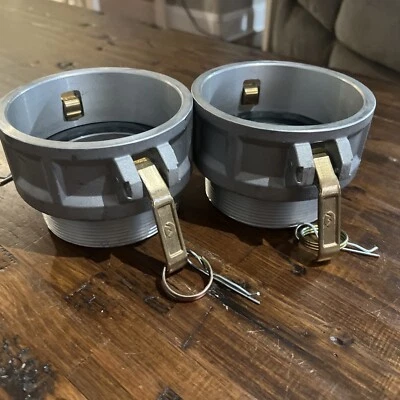 4" Type B Camlock Female Coupler x Male NPT Aluminum Hose Fitting B4 Lot Of 2 - Image 1 of 4