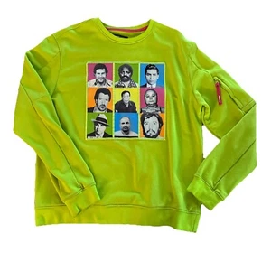 Roku Studio Crime Squares grün bestickt Rundhalsausschnitt Pullover Herren 2XL XXL - Bild 1 von 8