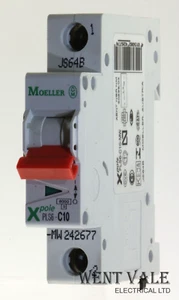 Moeller X Pole - PLS6-C10-MW - 10a Type C Single Pole MCB New - Picture 1 of 1