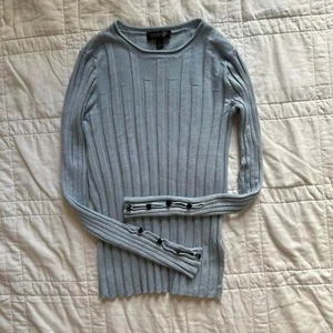 Women's Top shop Grey ribbed long sleeve shirt  - Picture 1 of 7